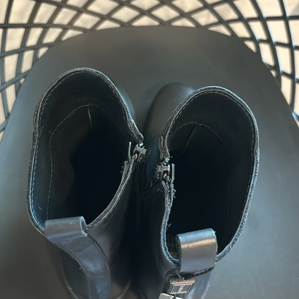 Emanuele Crasto Leather Boots Made in Italy in Black Sz 38 - Picture 7 of 15